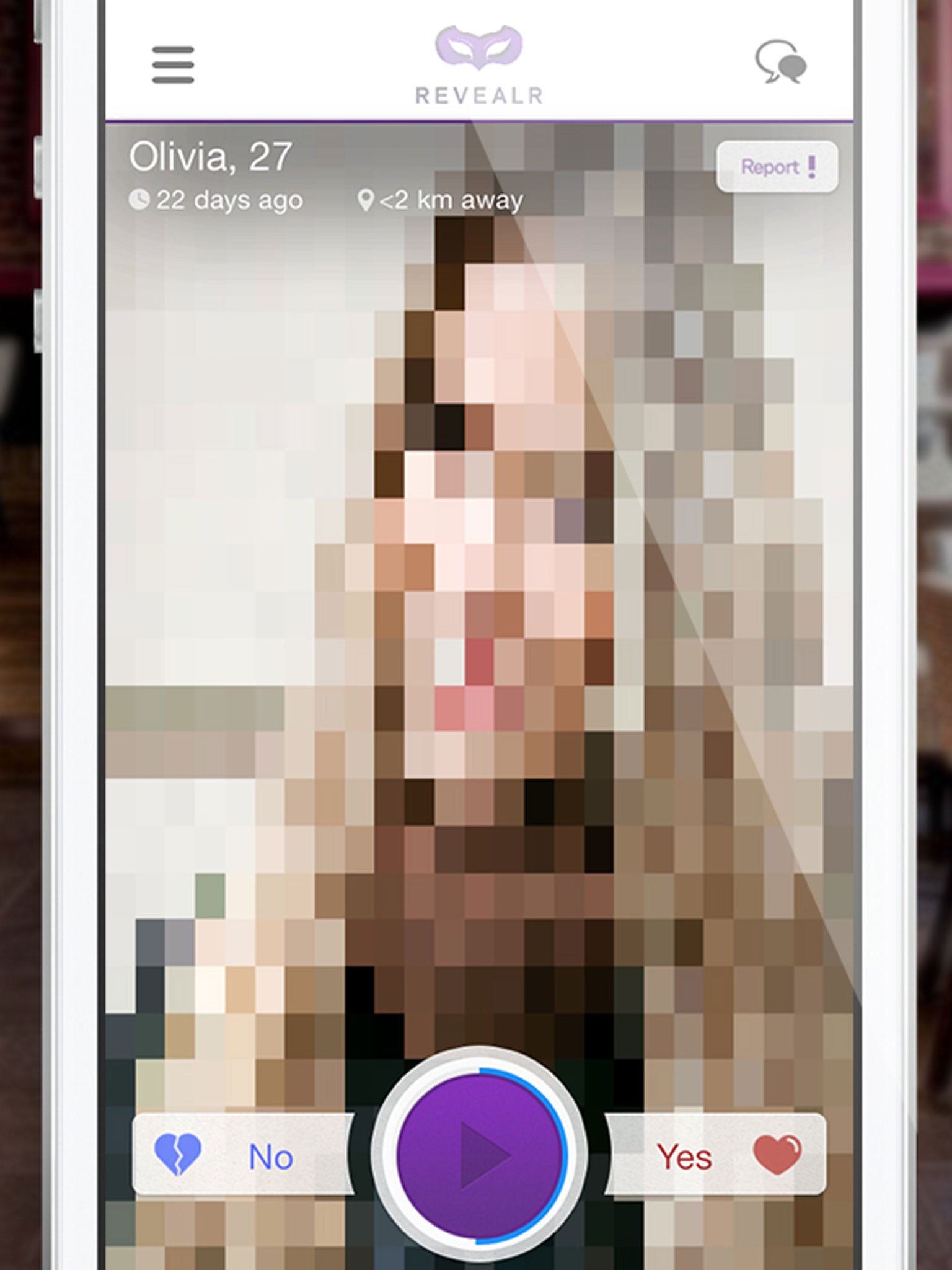 The Revealr app, where users can find dates according their voice, not their picture