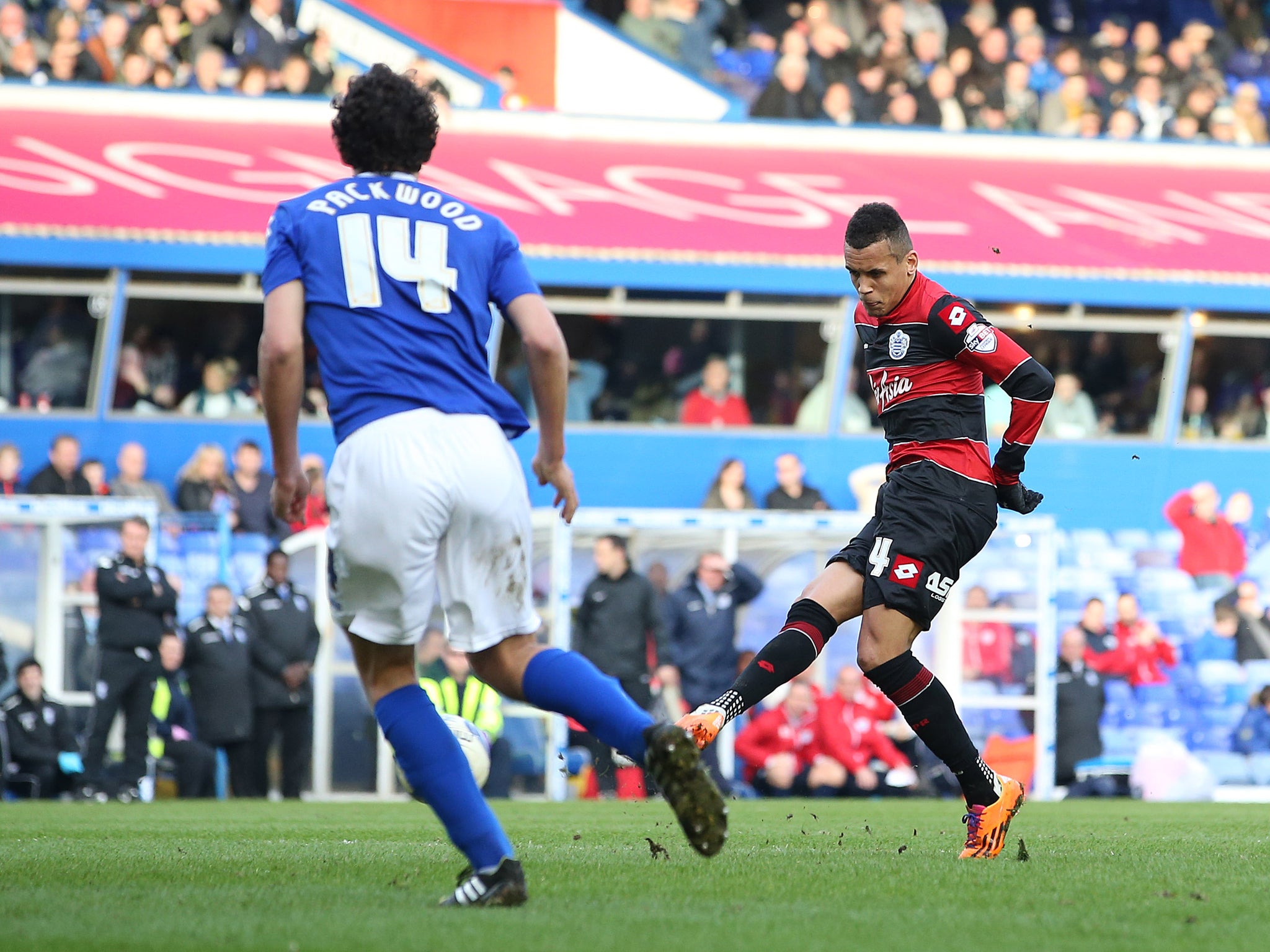 Ravel Hamsik scores for QPR in their 2-0 win over Birmingham
