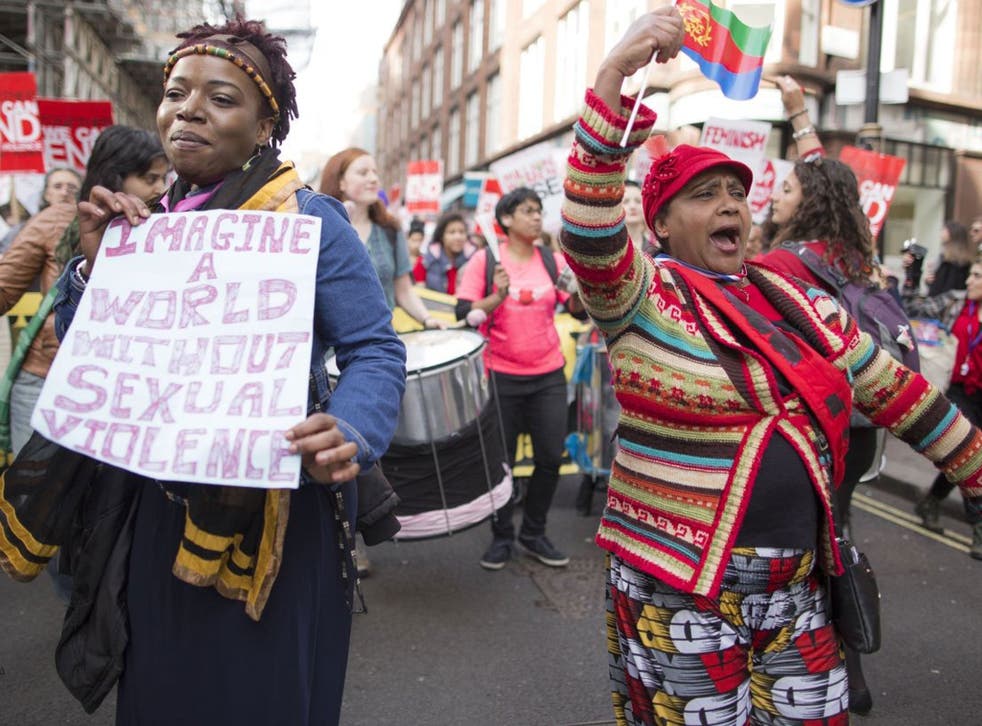 One voice: Demonstrators  in London