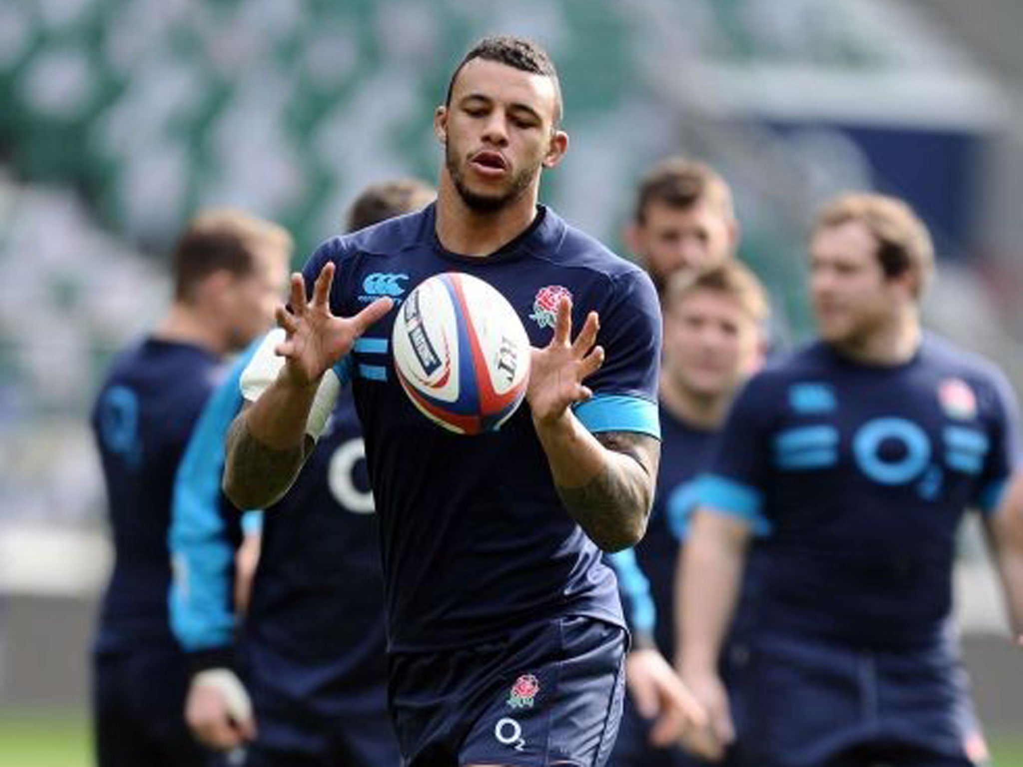Courtney Lawes during a training session with the team