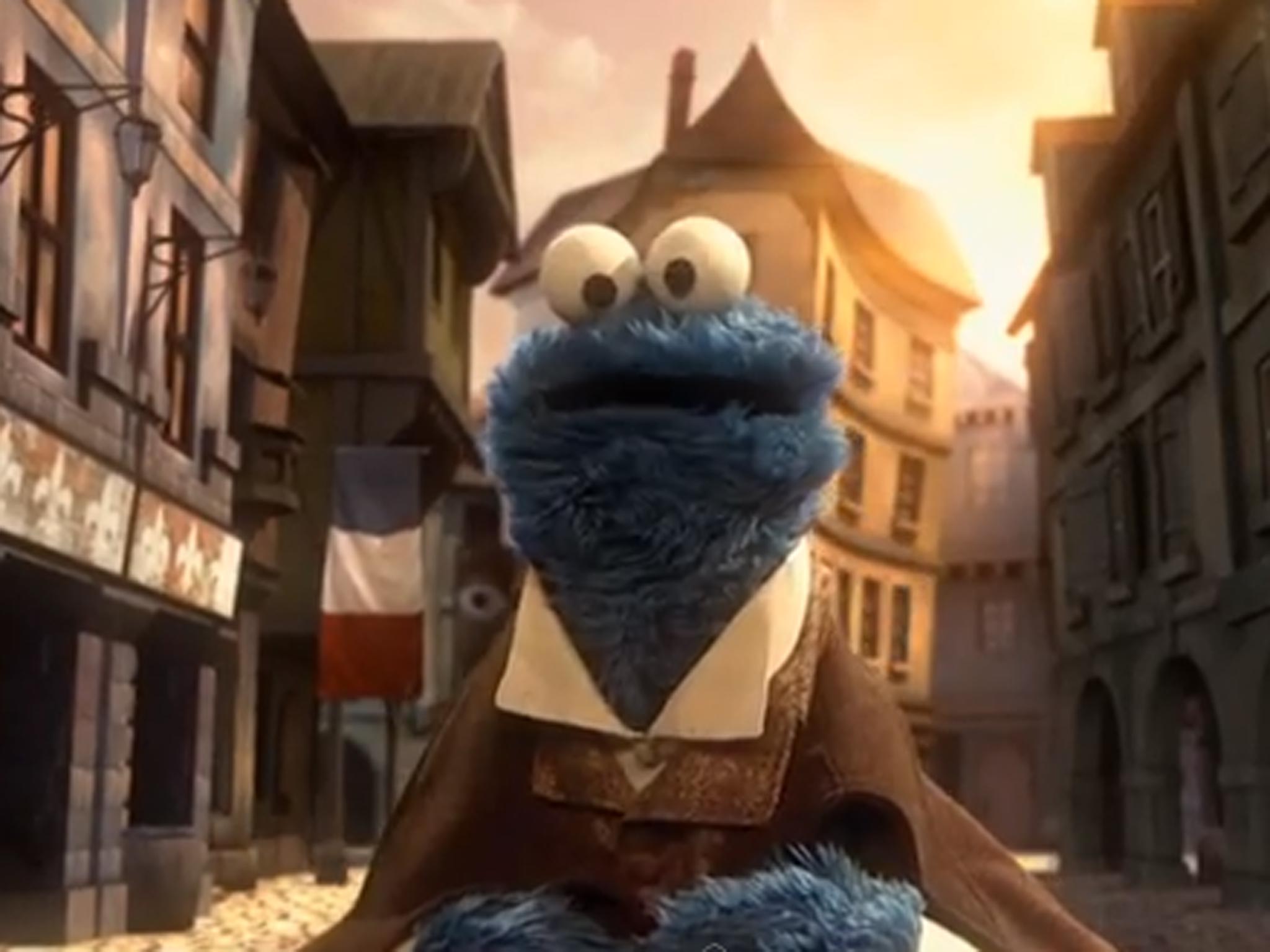 The Cookie Monster stars as Jean Bon-Bon