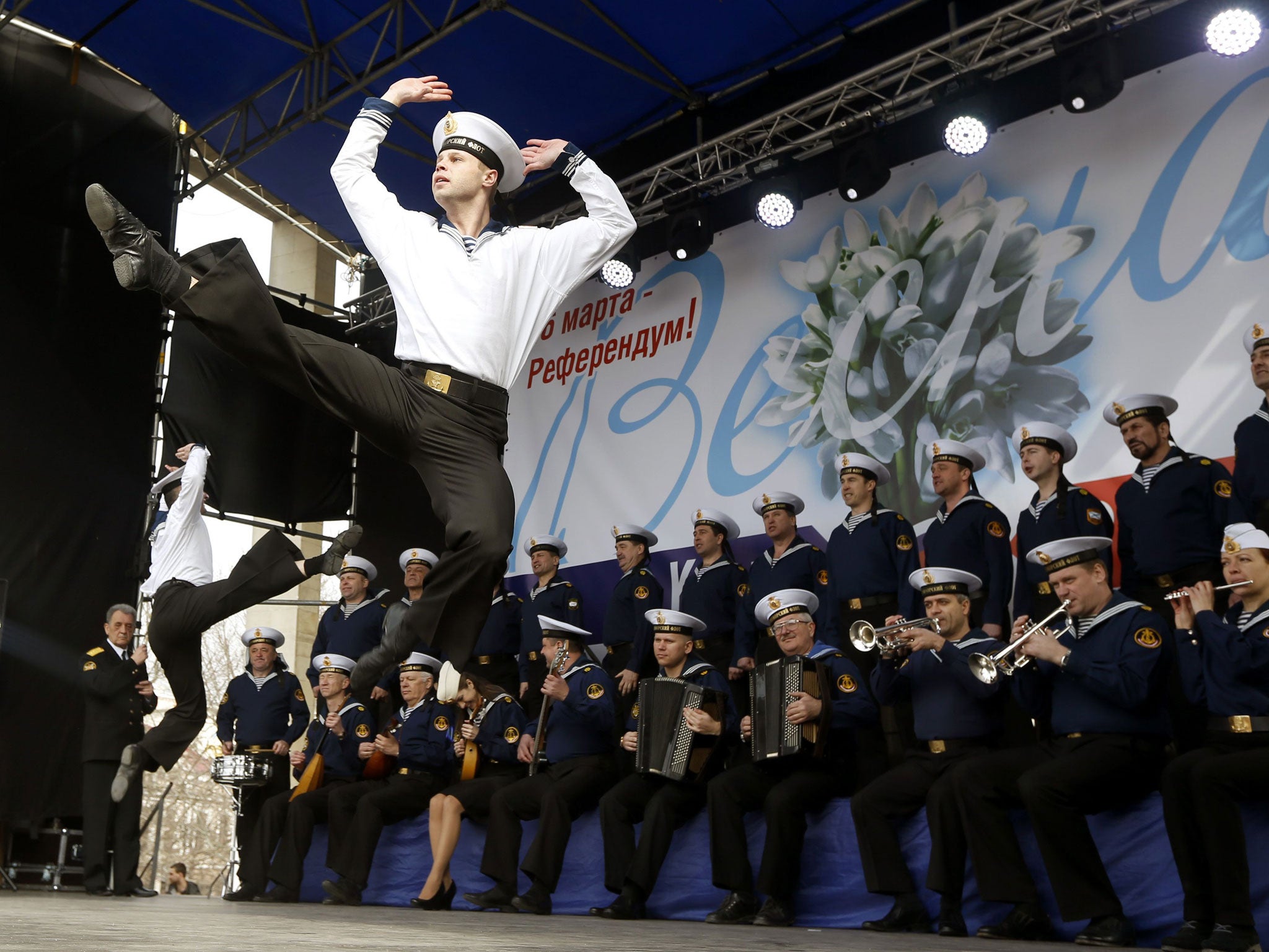 The Russian Song and Dance Ensemble of the Black Sea Fleet perform in Simferopol