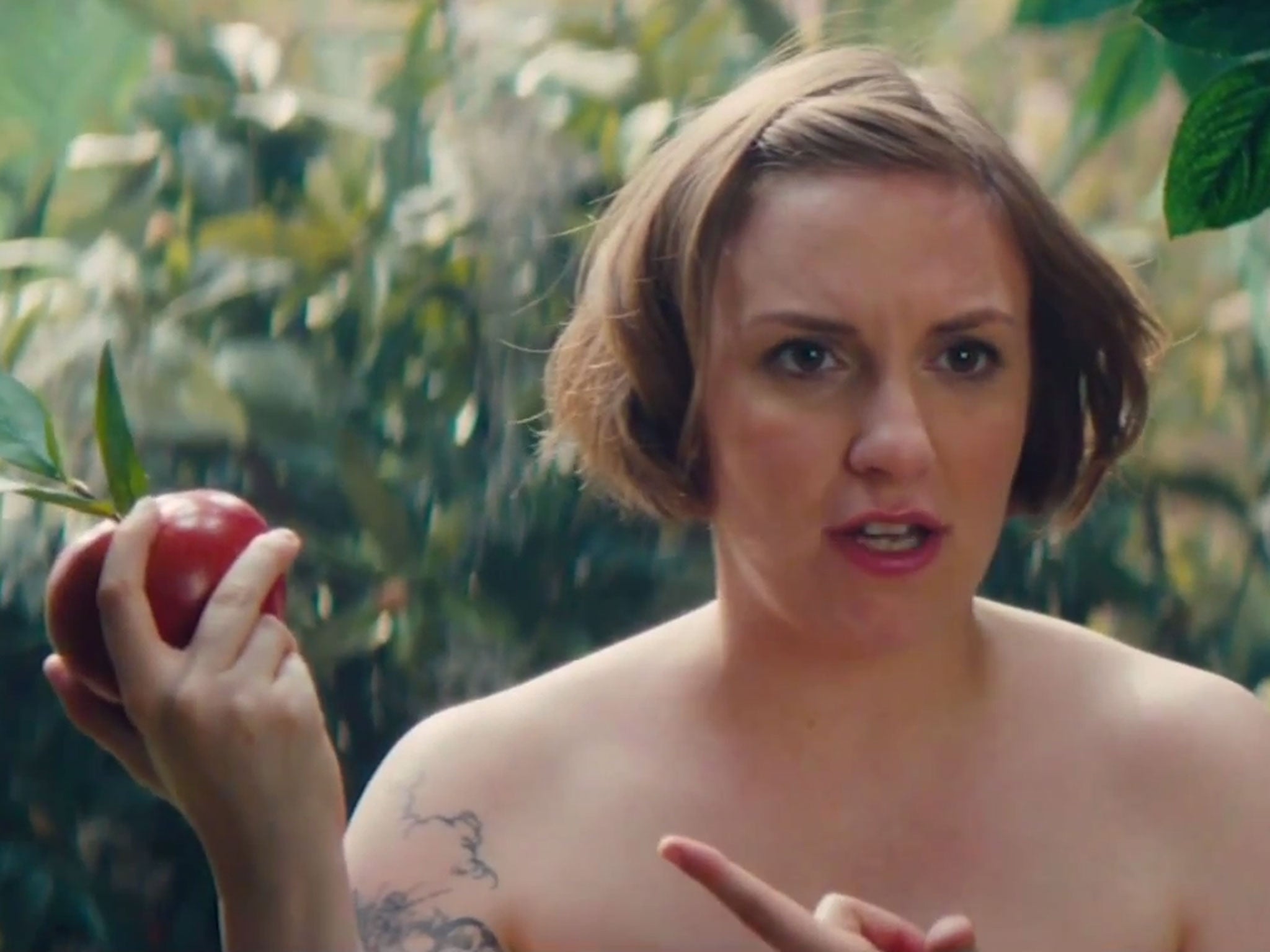 Lena Dunham stripped to her birthday suit to play Eve in a Girls spoof on Saturday Night Live