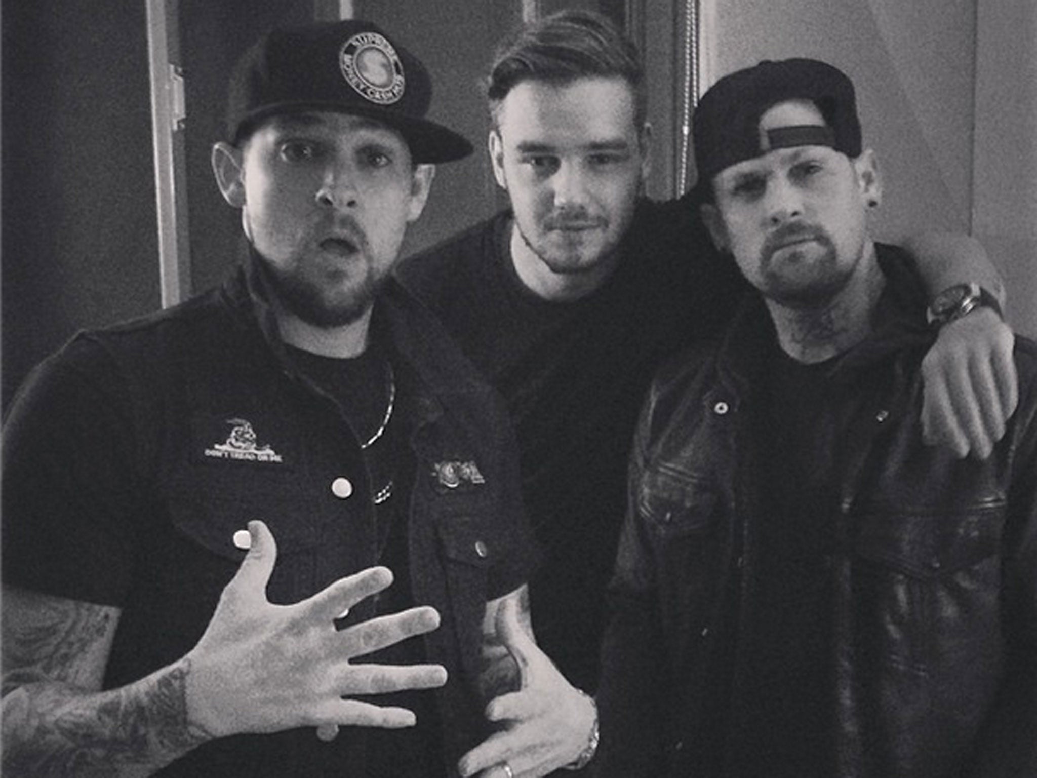 Good Charlotte's Joel and Benji with One Direction's Liam