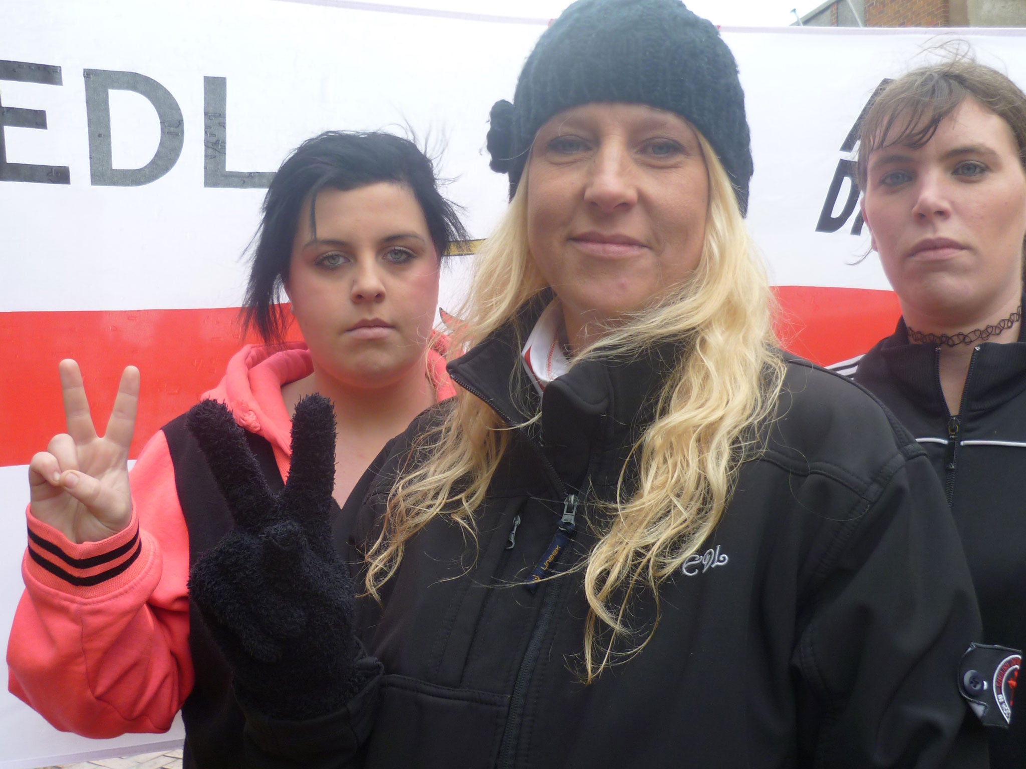 EDL Angels at a street demonstration