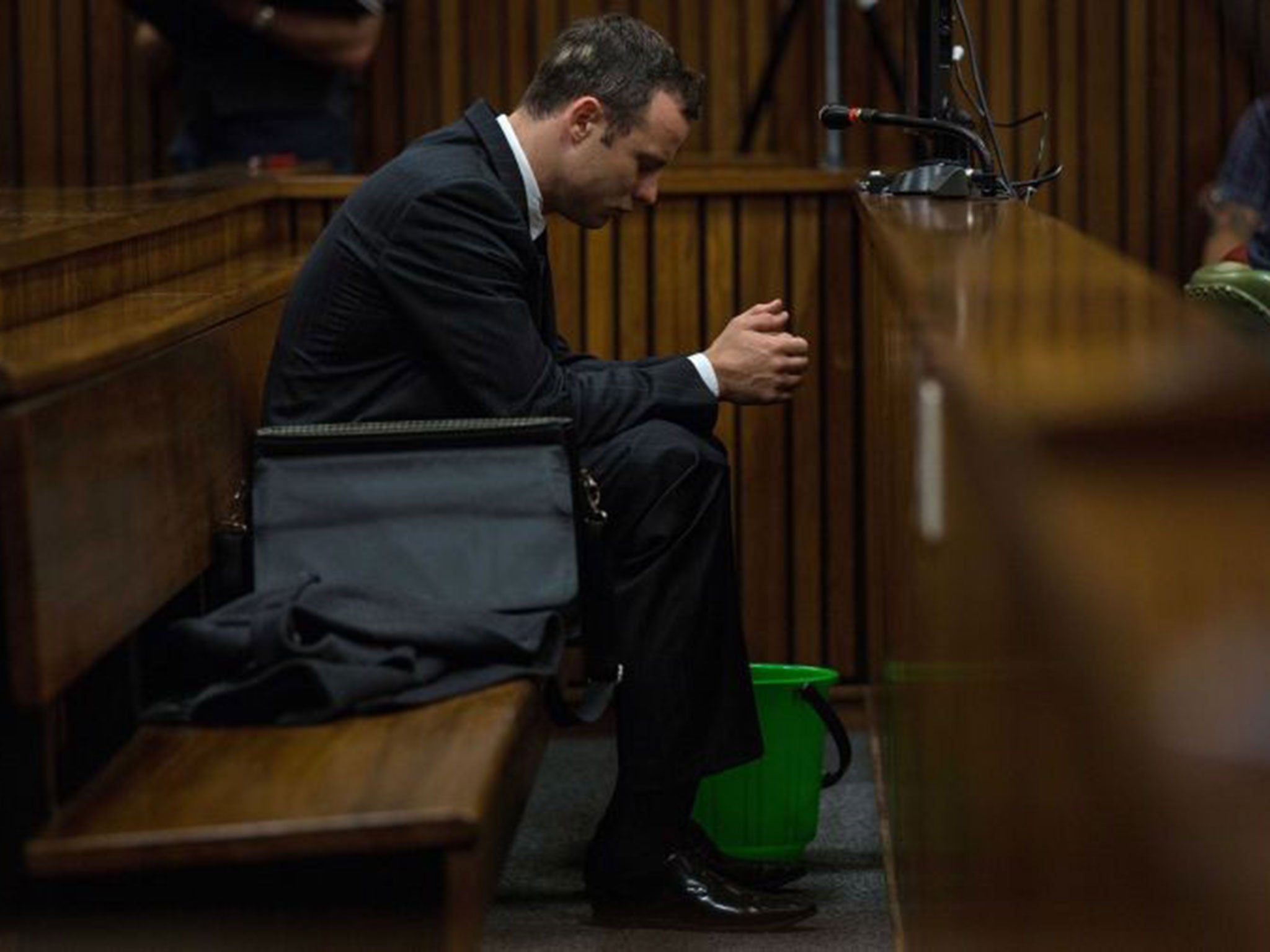 South African Paralympic athlete Oscar Pistorius in court today