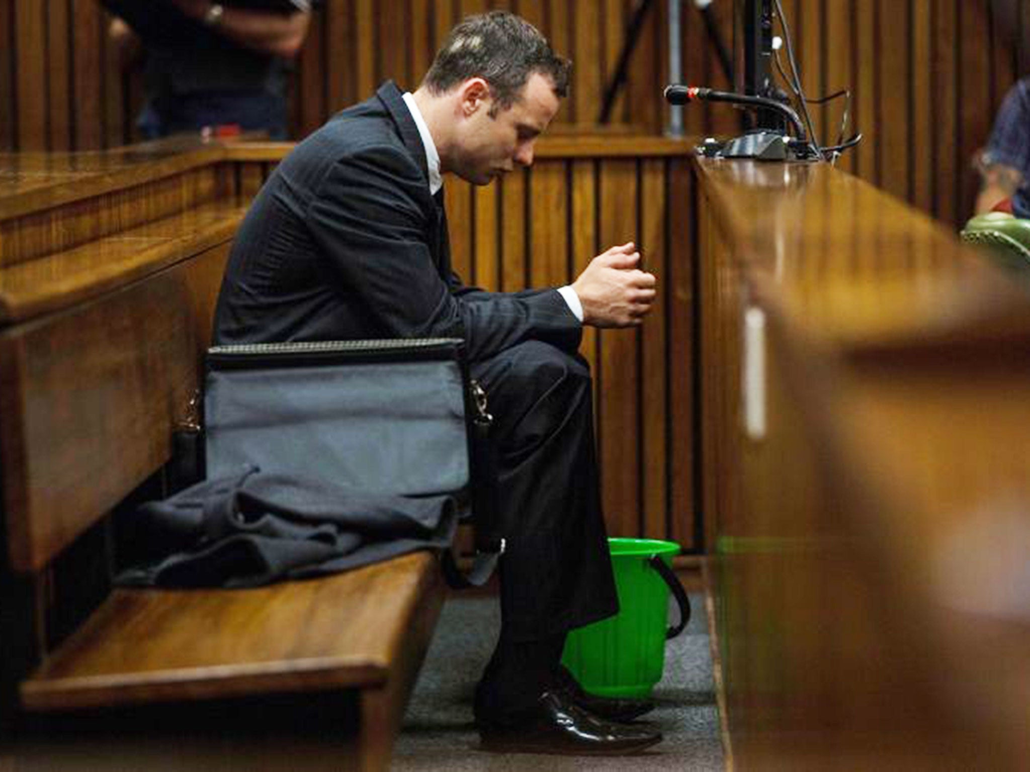 South African Paralympic athlete Oscar Pistorius in court today