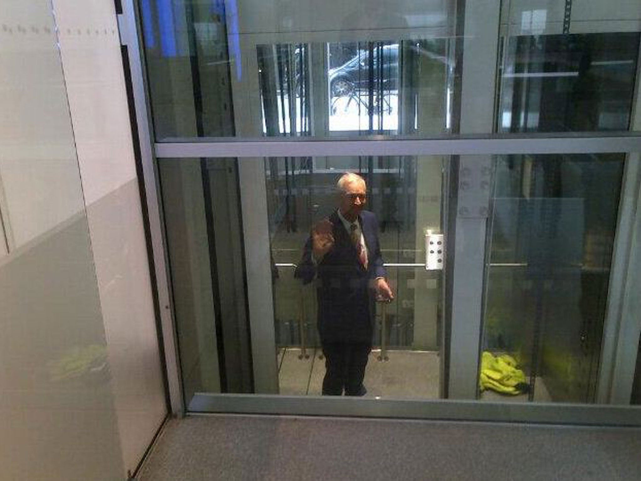 Jon Snow got stuck in a lift while rushing to cover the breaking news of Bob Crow's death