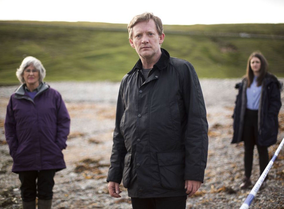 Murder in mind: Douglas Henshall, with Anne Kidd and Alison O'Donnell, in 'Shetland'