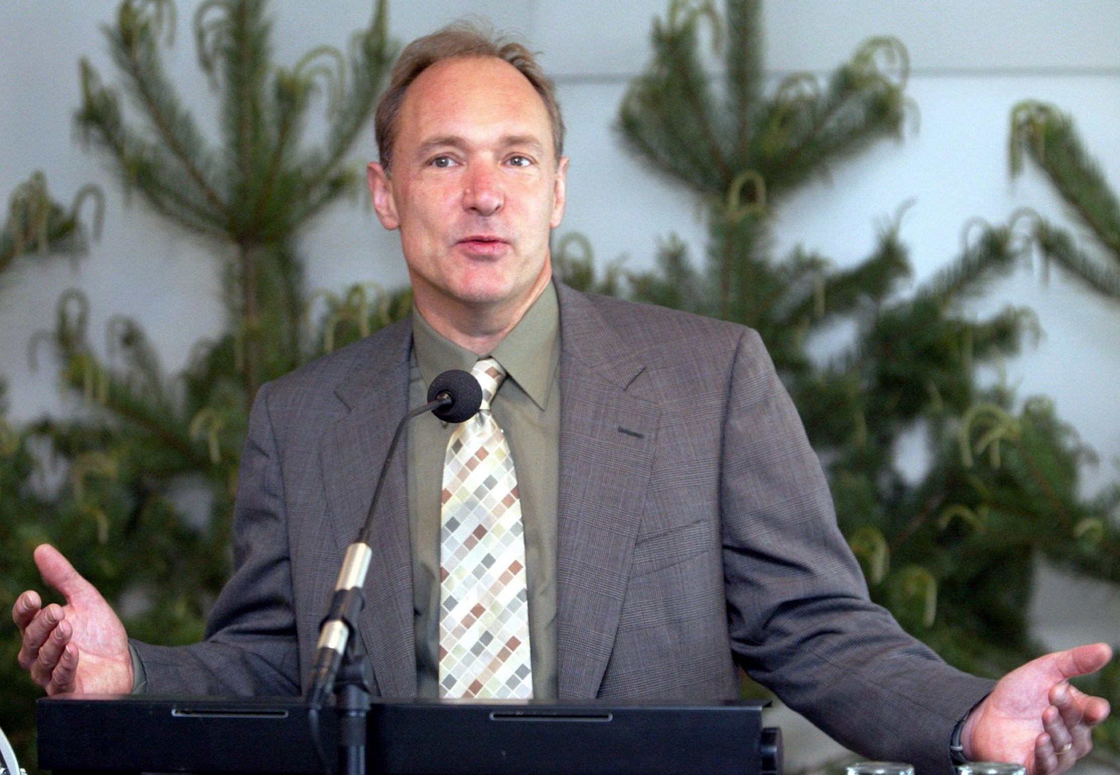 Sir Tim Berners-Lee speaks after receiving the first ever Millennium Technology Prize in Helsinki in 2004