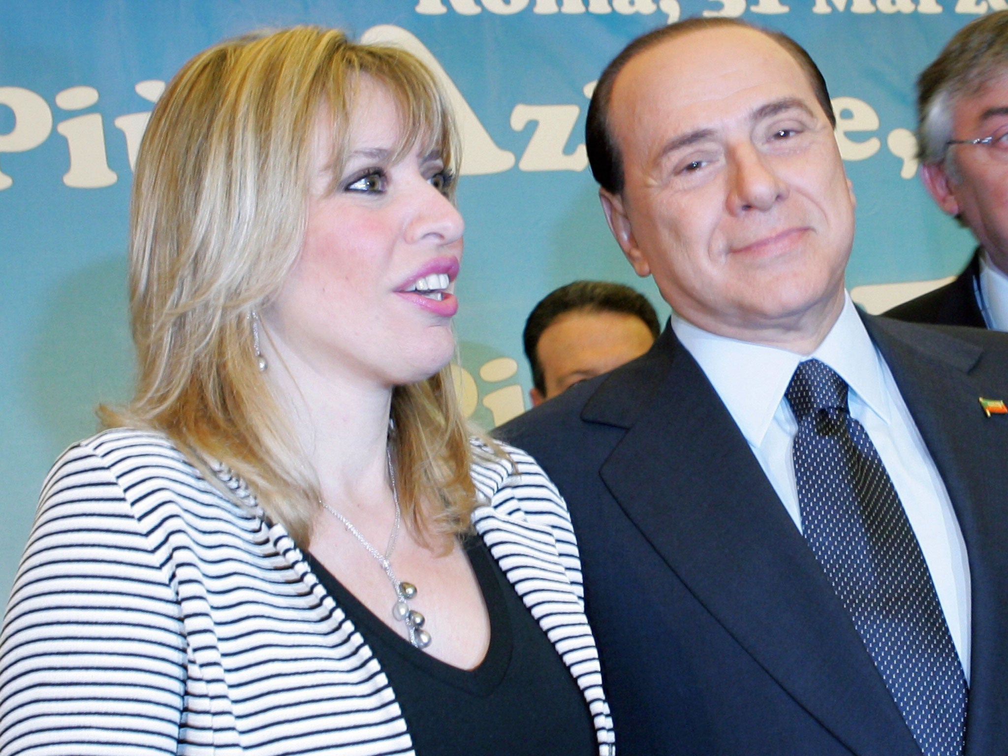 Alessandra Mussolini MP, pictured here in 2007 with Silvio Berlusconi, whose Forza Italia party she would later join