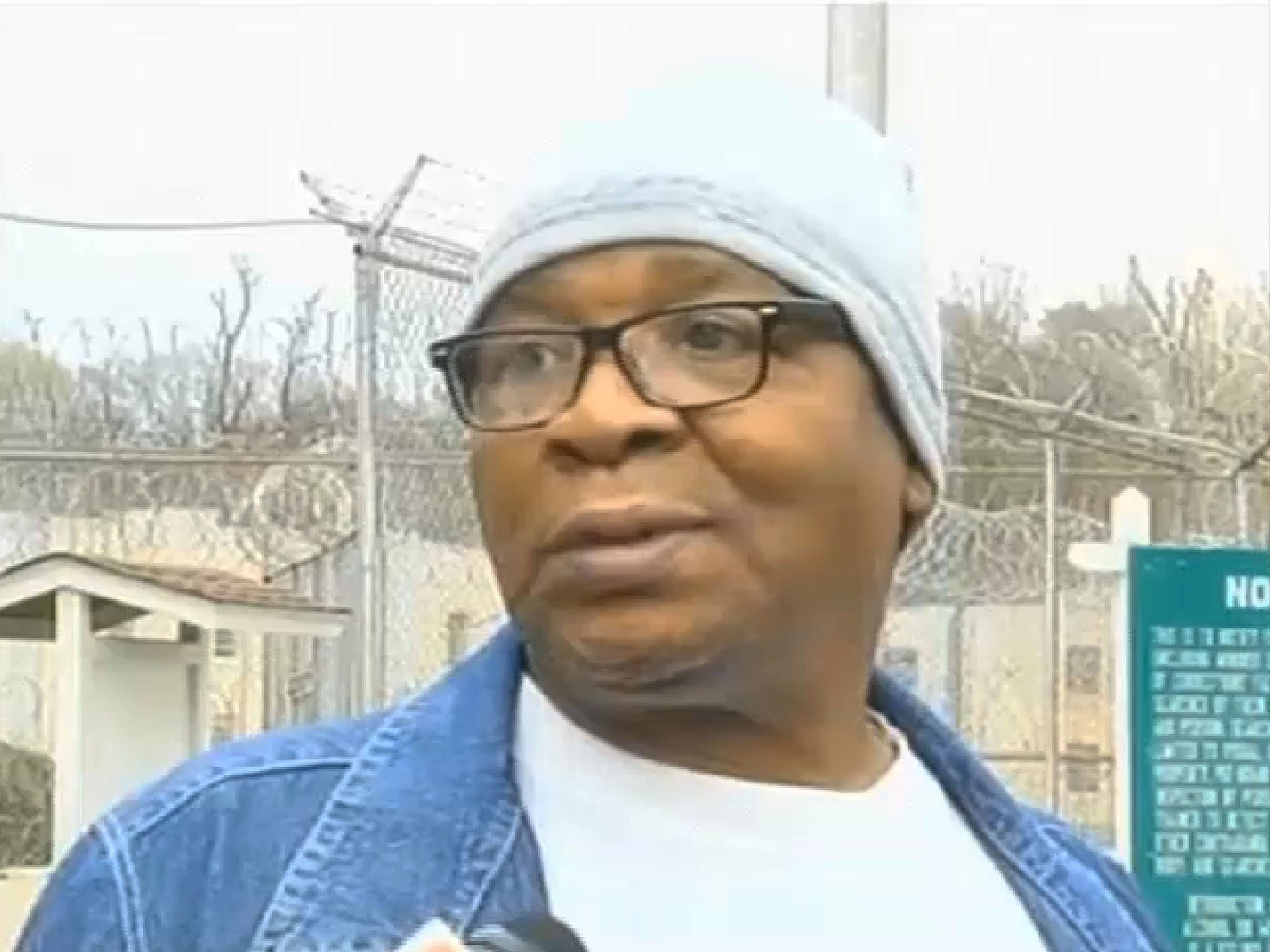 Glenn Ford talks to the media as he leaves a maximum security prison
