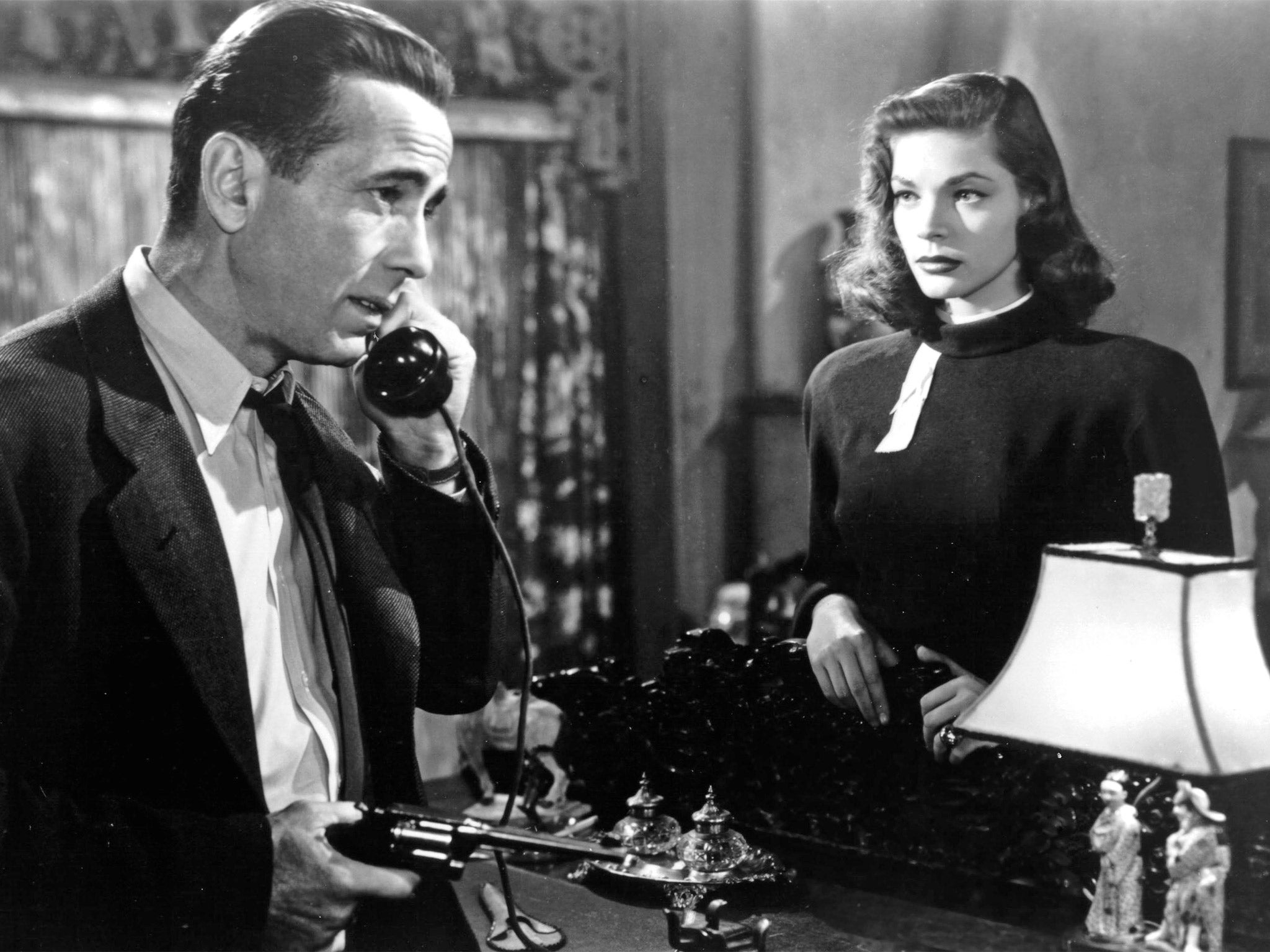 Humphrey Bogart in ‘The Big Sleep’, alongside Lauren Bacall