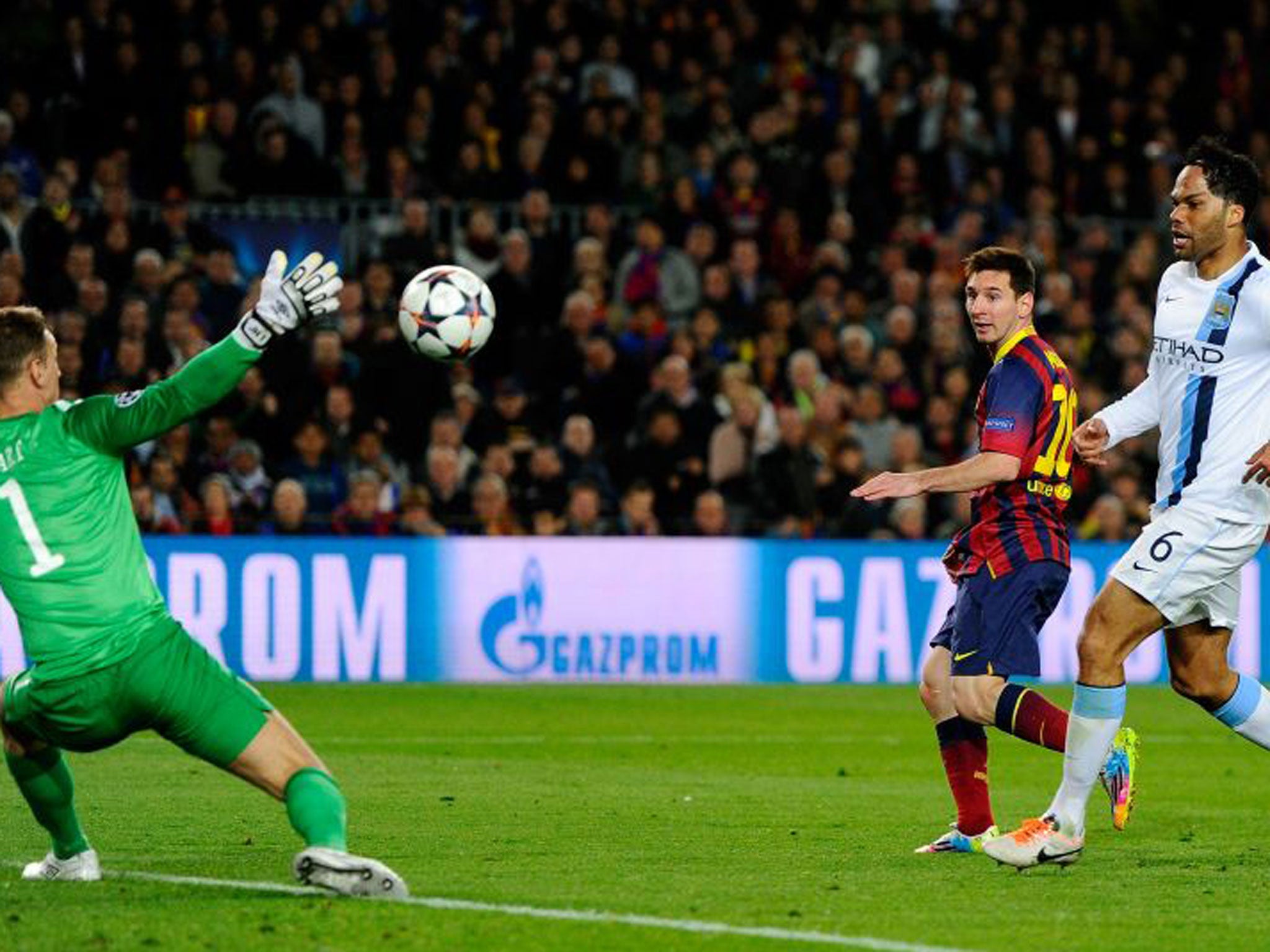 Lionel Messi opens the scoring for Barcelona