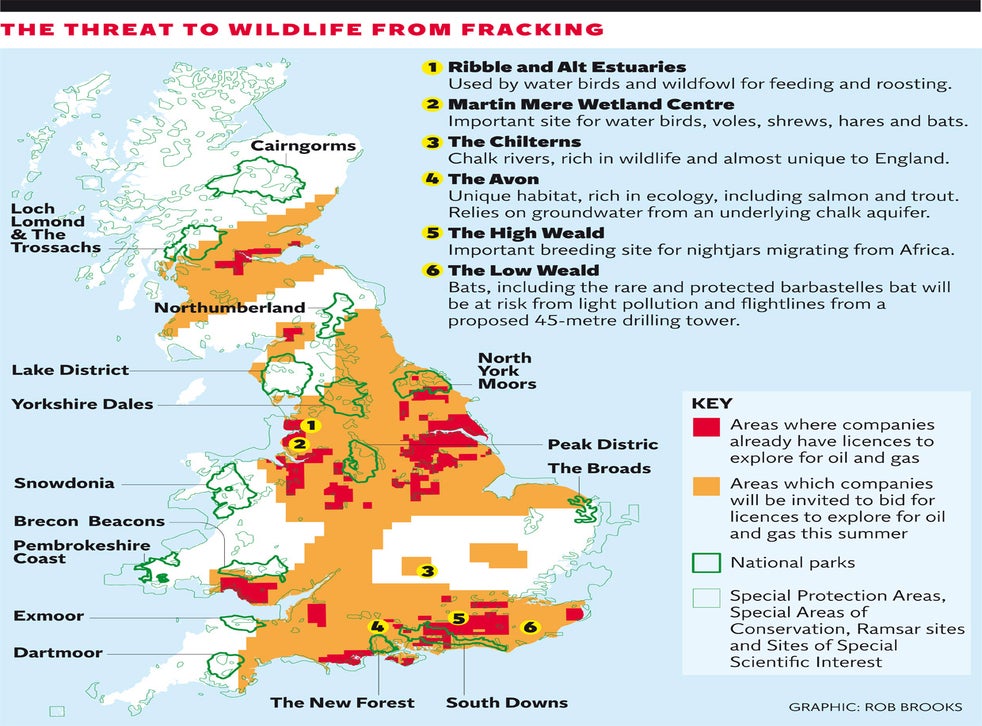 Fracking shame Full threat to British wildlife is laid bare in a new