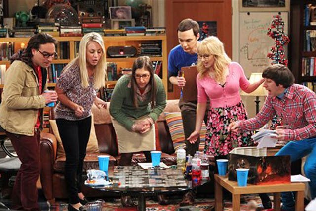The cast of The Big Bang Theory in a still from the show