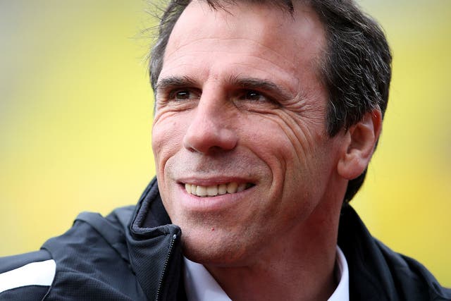 Former manager of Watford Gianfranco Zola looks on