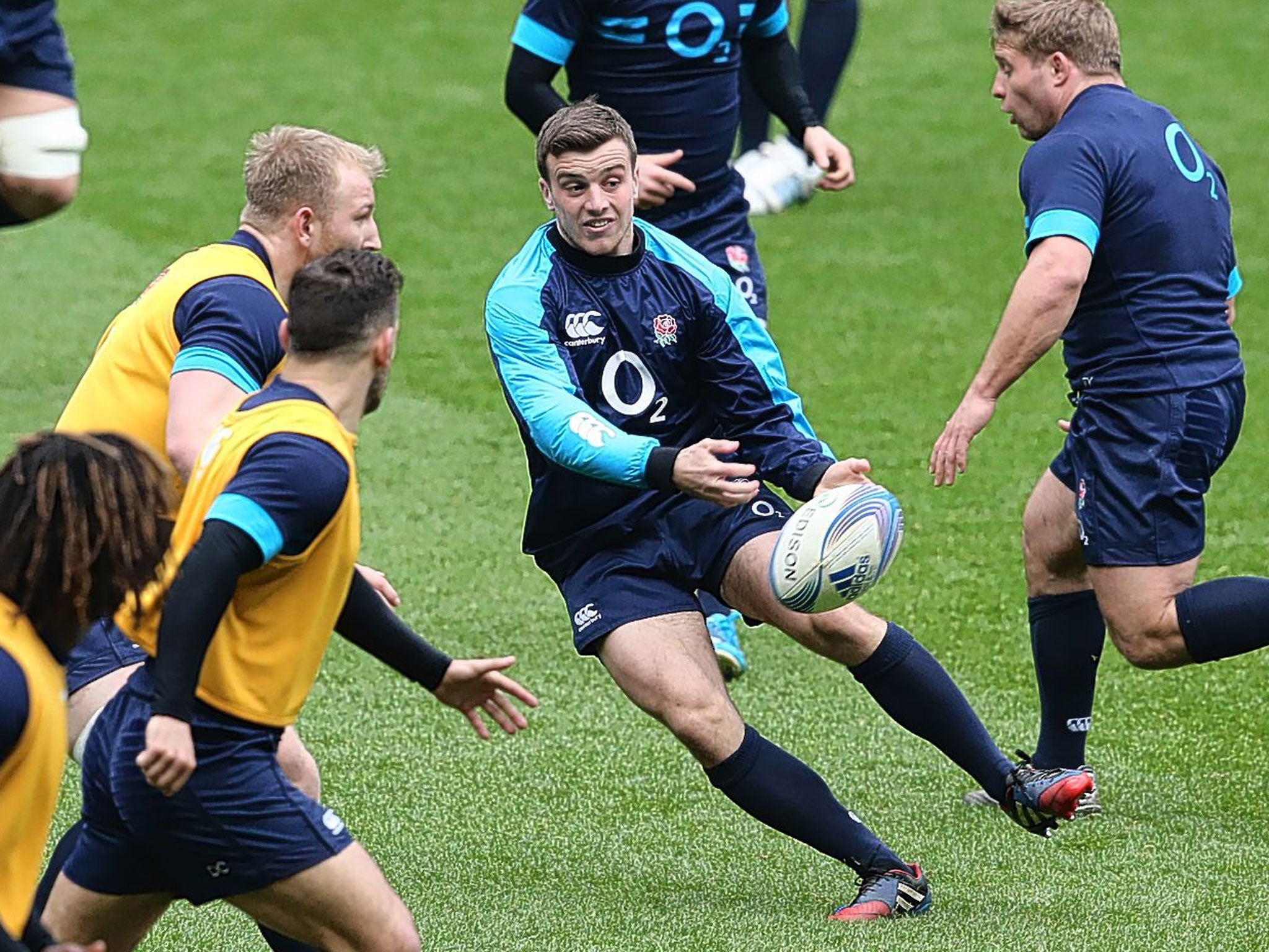 Bath fly-half George Ford trains with England. I would like to see him start against Italy to gain some experience before the New Zealand tour