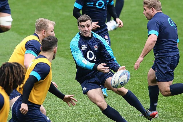 Bath fly-half George Ford trains with England. I would like to see him start against Italy to gain some experience before the New Zealand tour 