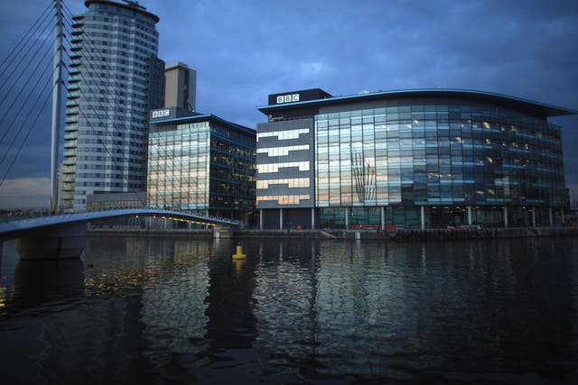 A general view of the BBC studios complex at Media City in Salford, England. 