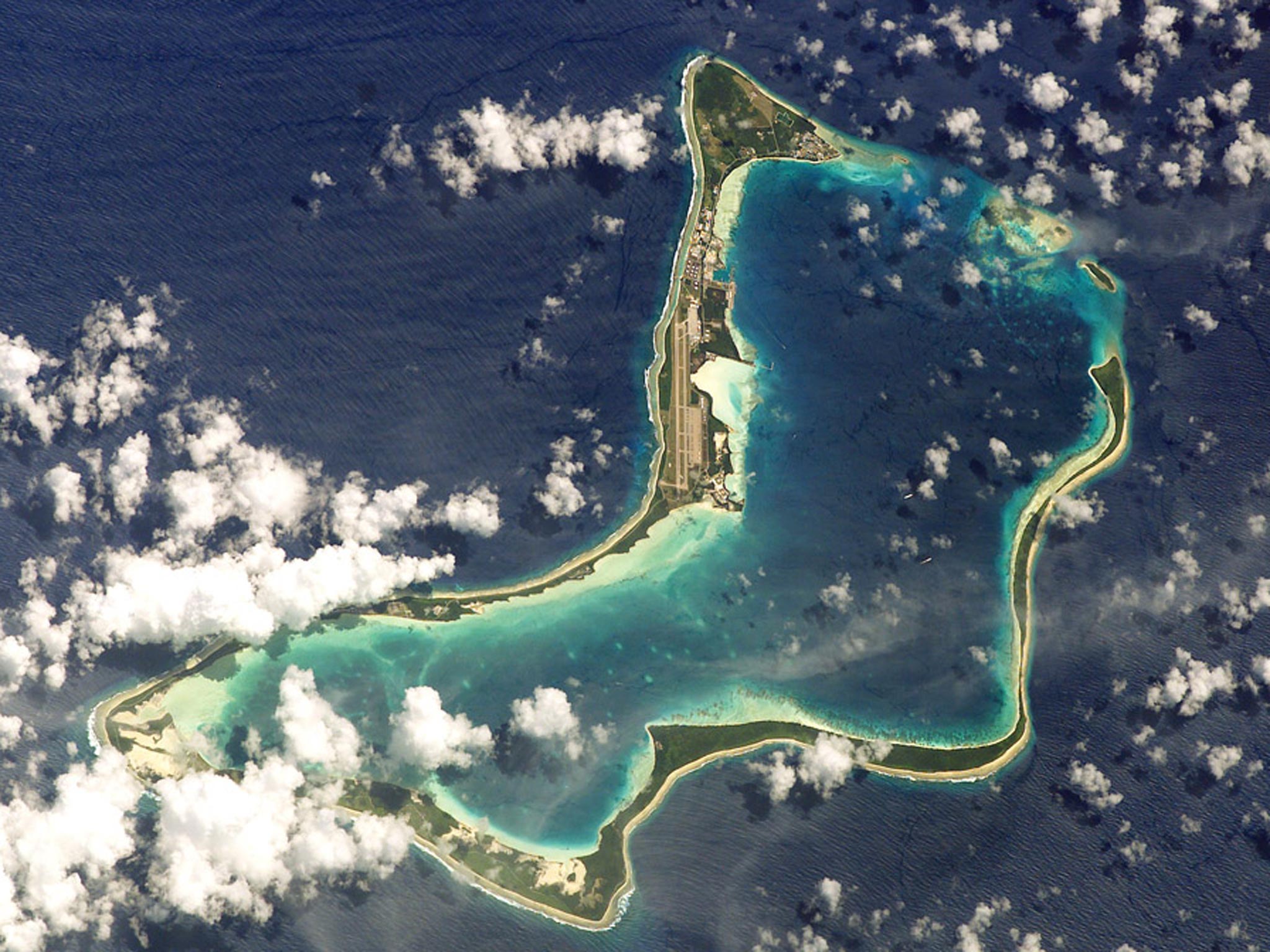 The British-owned Diego Garcia, where the American military poured hundreds of tonnes of human sewage