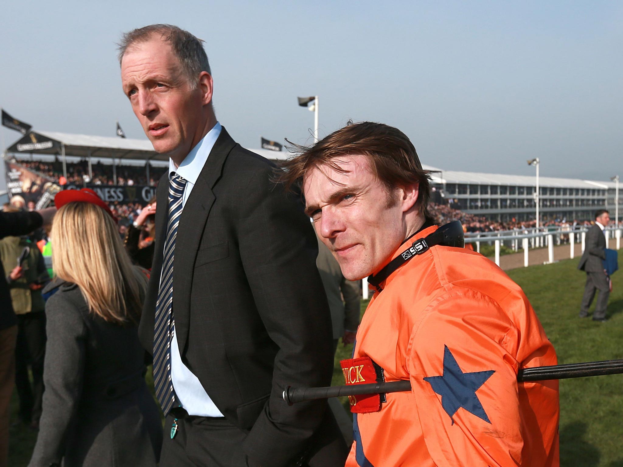 Tom Scudamore (right) rode three winners this week for trainer
David Pipe