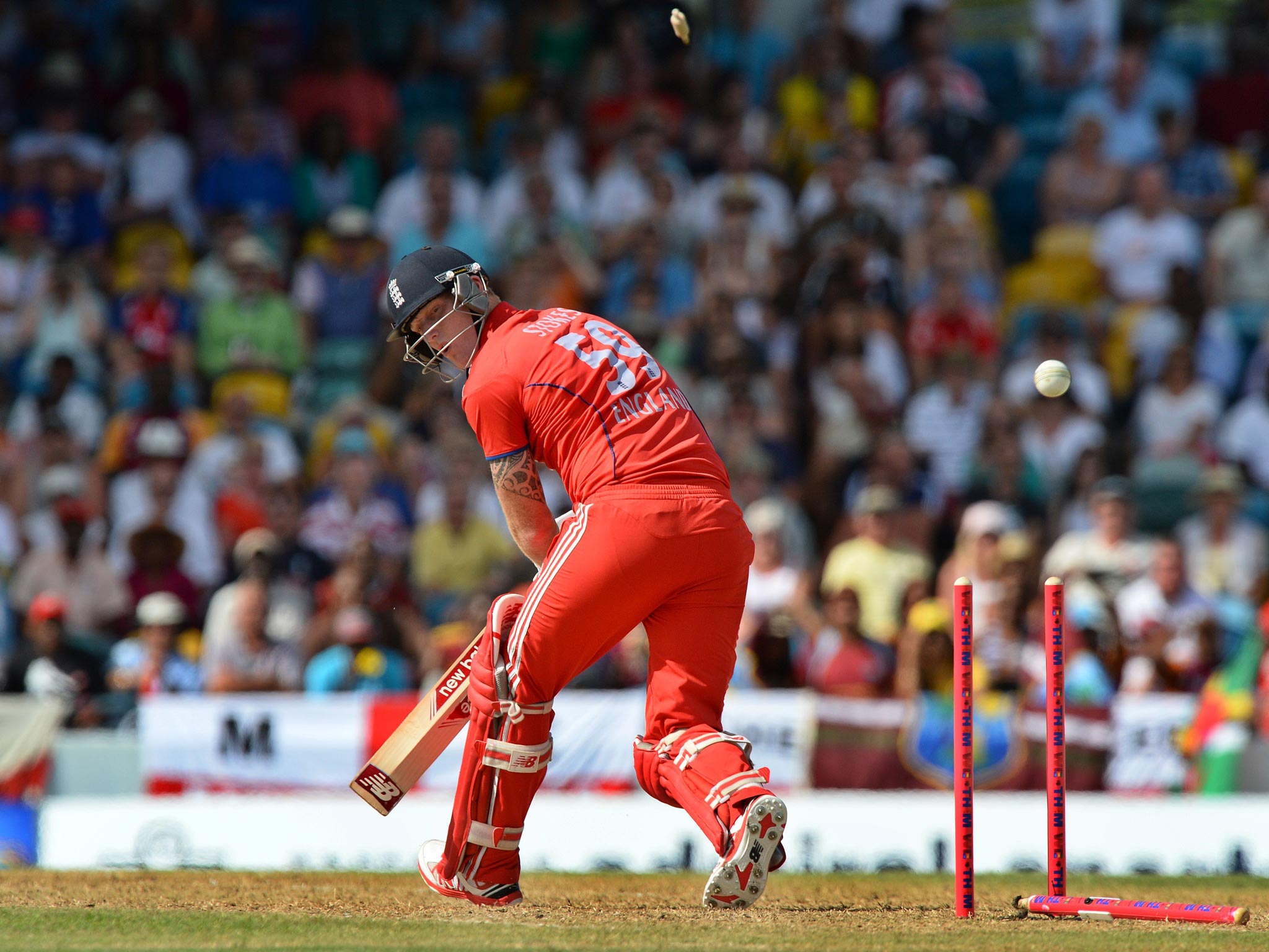 Stokes missed the Twenty20 World Cup after punching a locker and breaking his hand