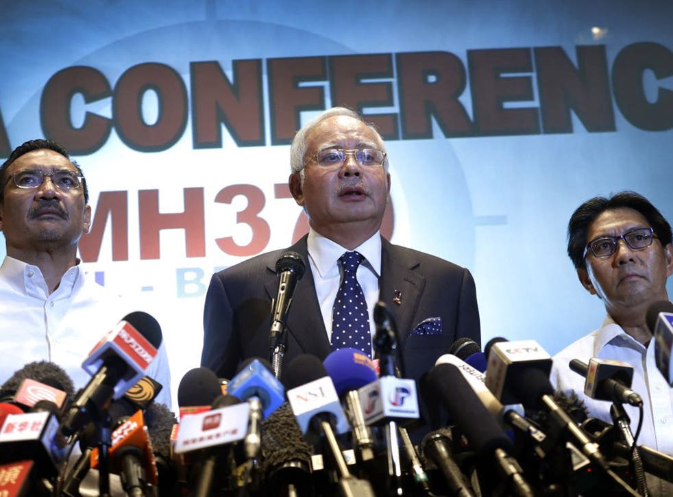 Razak said: 'Despite media reports the plane was hijacked, I wish to be very clear, we are still investigating all possibilities as to what caused MH370 to deviate'