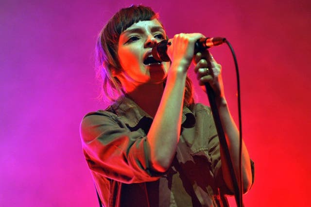 Lauren Mayberry of Chvrches performs on stage