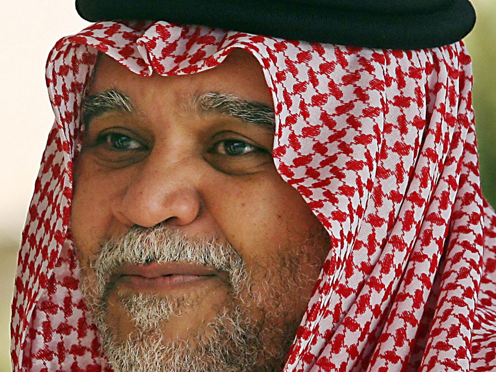 The now deposed Saudi Intelligence chief Prince Bandar bin Sultan