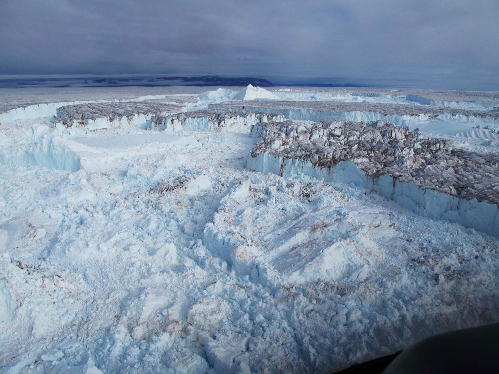 Glaciers in north-east Greenland disintegrate into the ocean