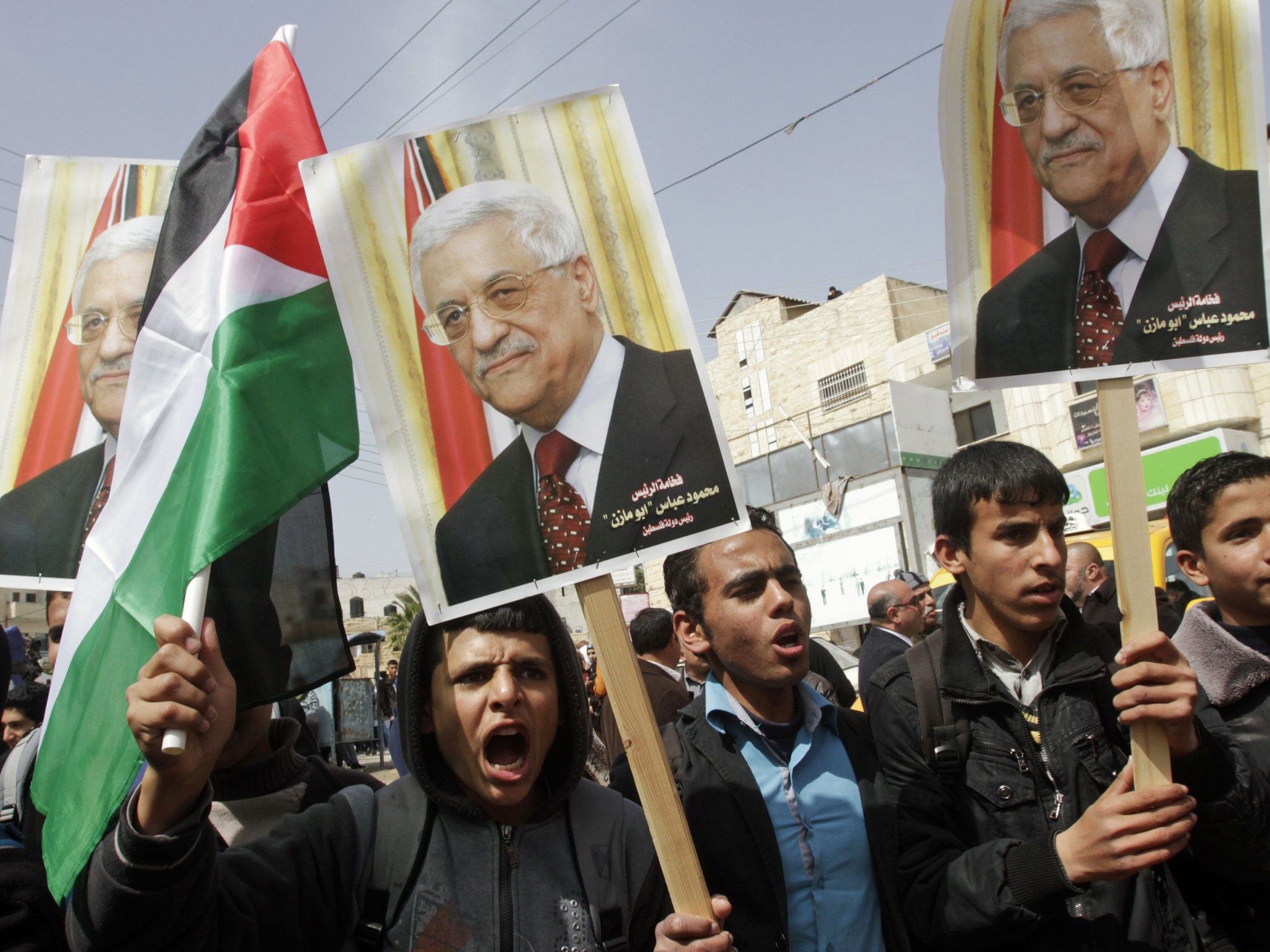 President Abbas’s Fatah supporters campaign for Palestinians’ right to a separate state in Tubas, in the West Bank