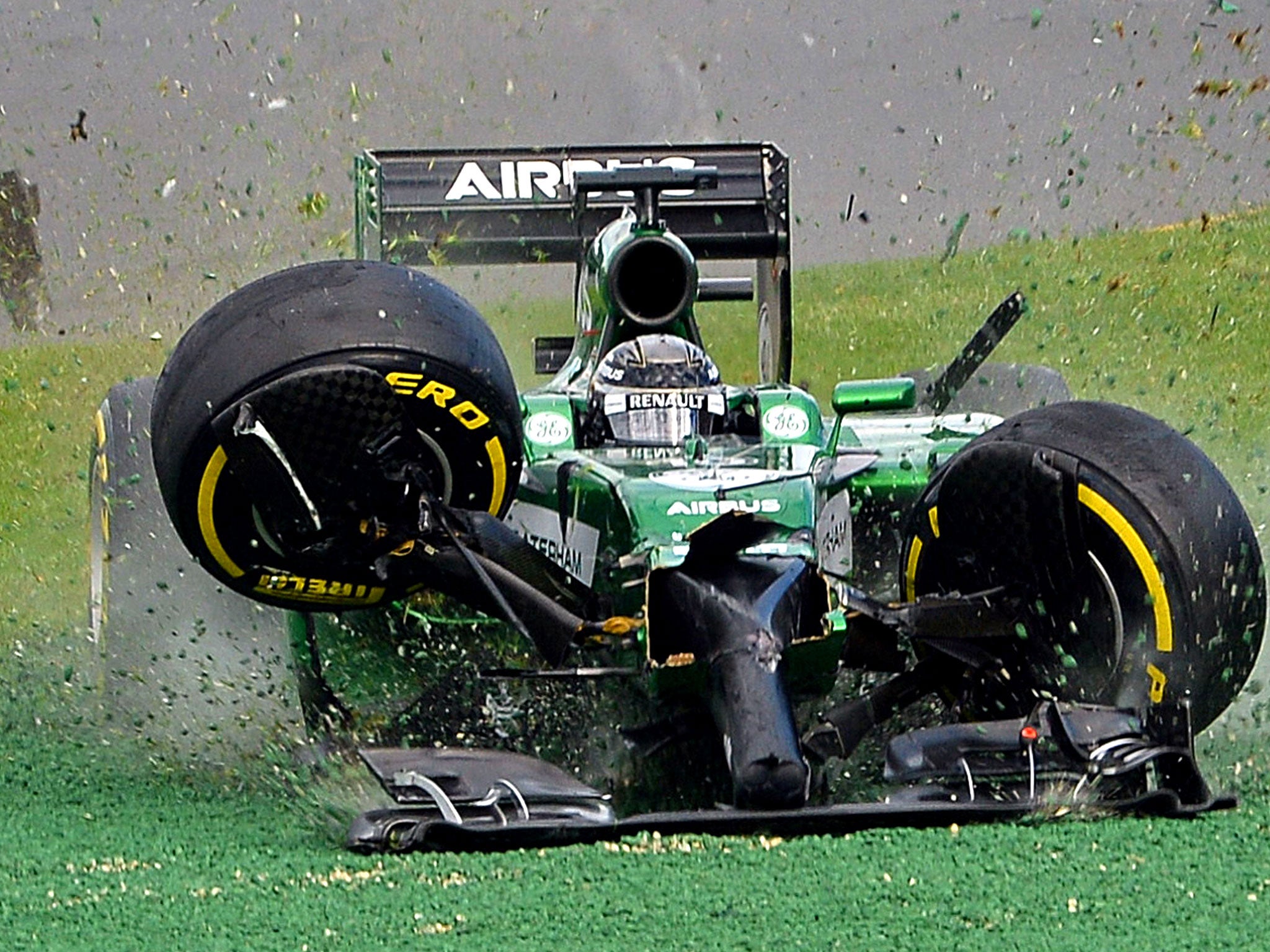 Kamui Kobayashi veers off the track (GETTY)