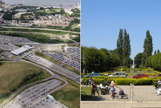 Ebbsfleet, left, could be about to follow in the same footsteps as Welwyn Garden City, right