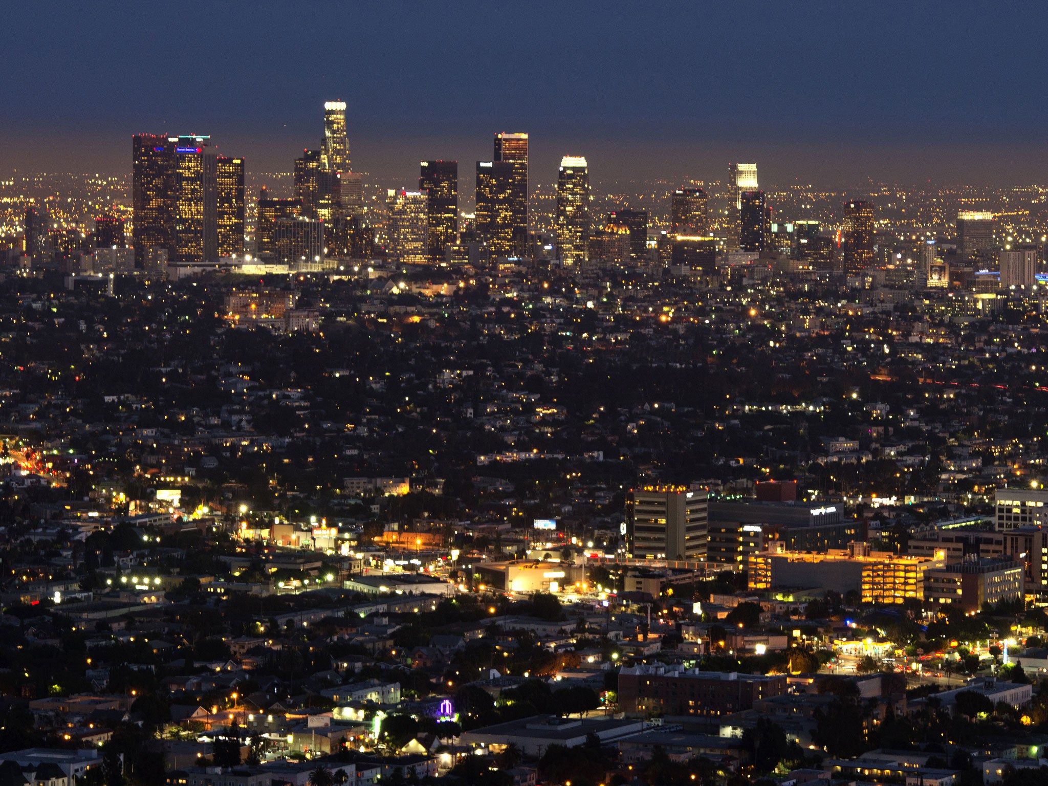 The Los Angeles skyline.