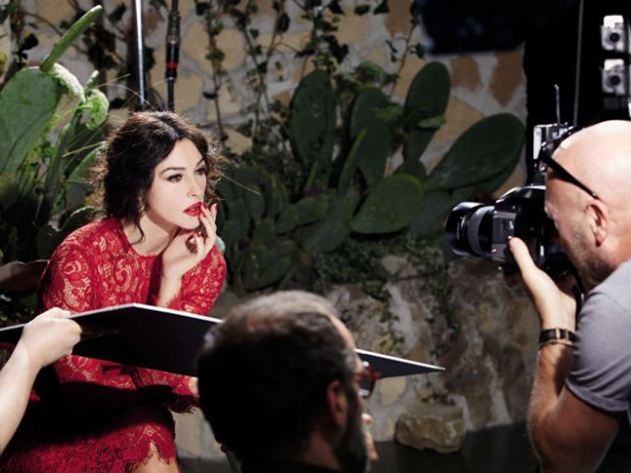 Monica Bellucci on set with Domenico Dolce