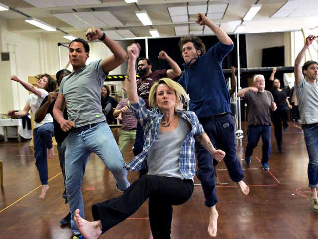 Getting her kicks: Lisa Dillon in rehearsals for 'The Roaring Girl'