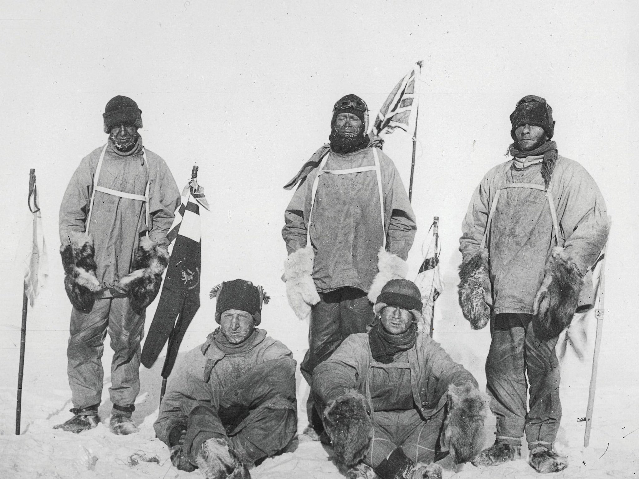 Risky ramble: members of the British Antarctic expedition in 1911