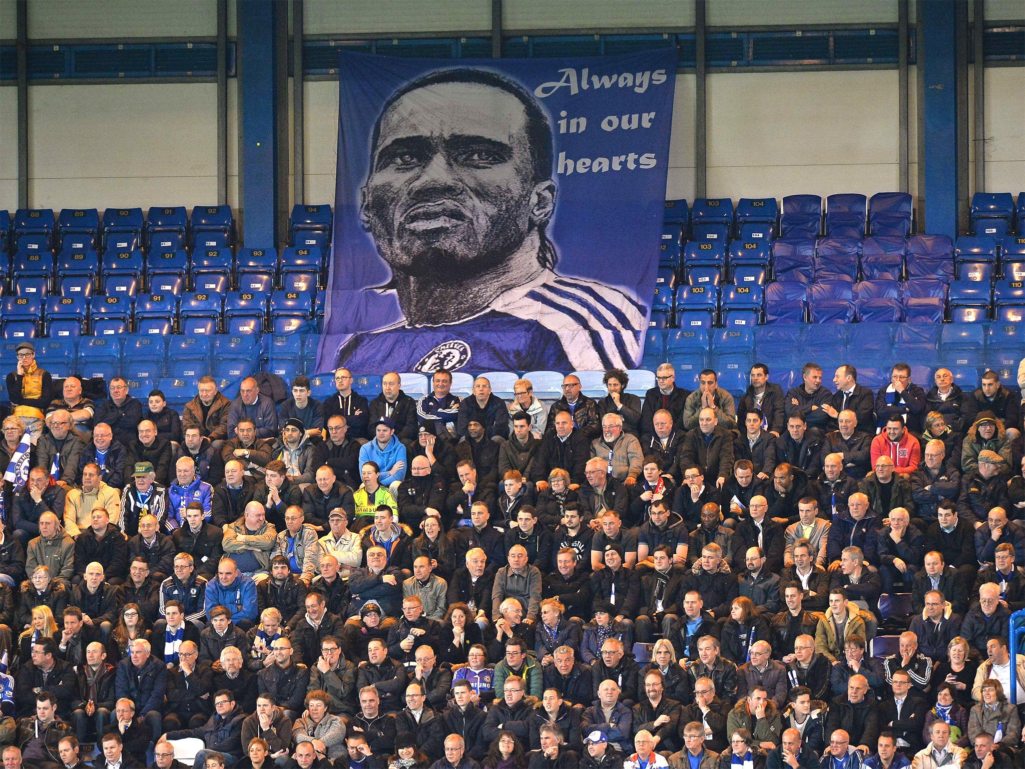 Multiple banners were scattered around Stamford Bridge paying tribute to their returning hero (GETTY)
