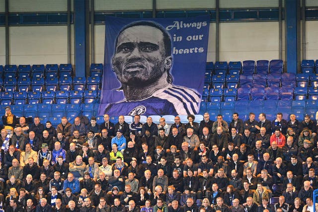 Multiple banners were scattered around Stamford Bridge paying tribute to their returning hero
