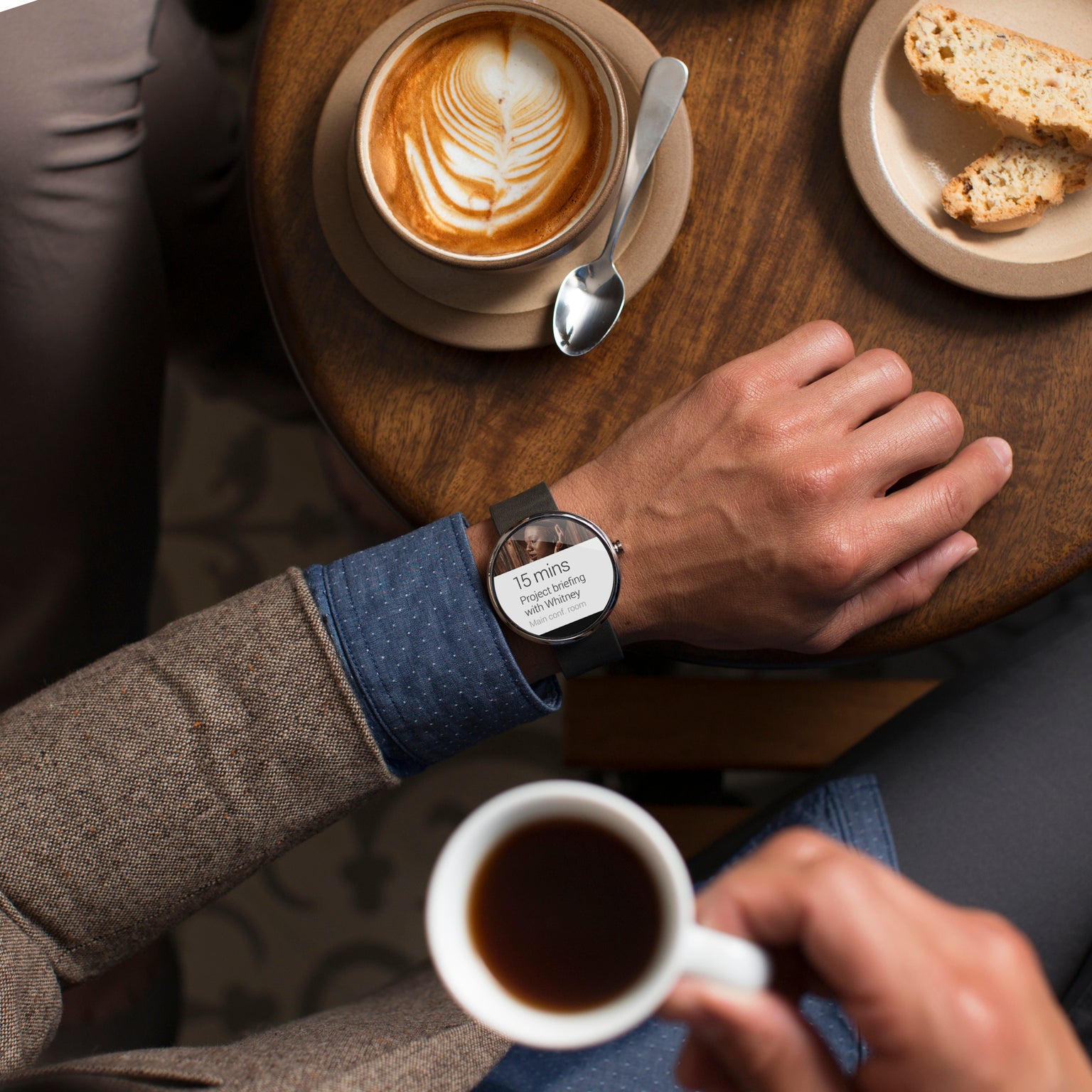 The Moto 360. So sleek and cool you'll need two coffees to keep up.