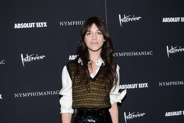 Fitting choice: Actress Charlotte Gainsbourg arrives at the premiere of 'Nymphomaniac: Volume I' in New York