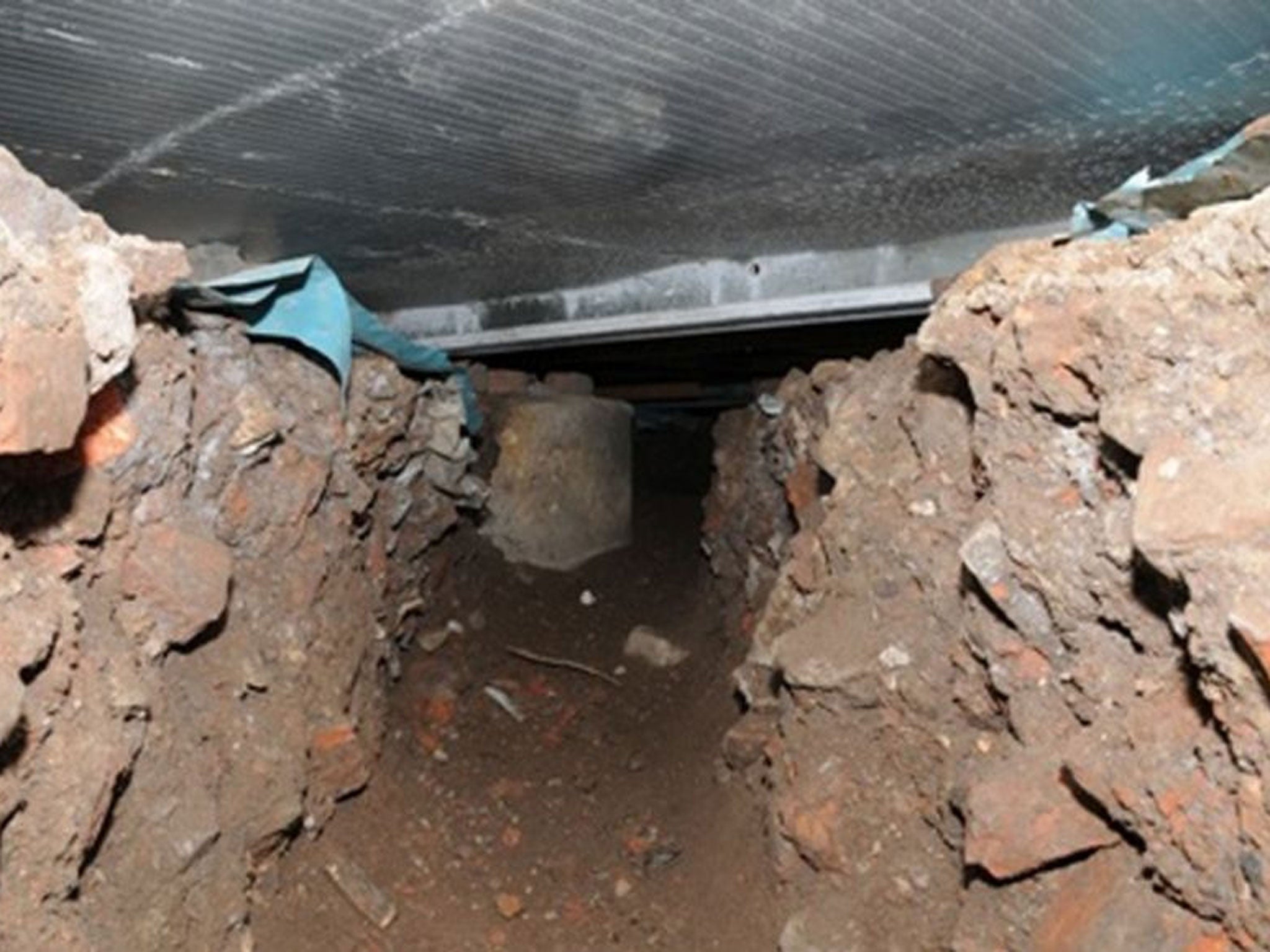 A 50 ft tunnel that was dug by thieves from nearby wasteland into the Tesco on Liverpool Road, Eccles.