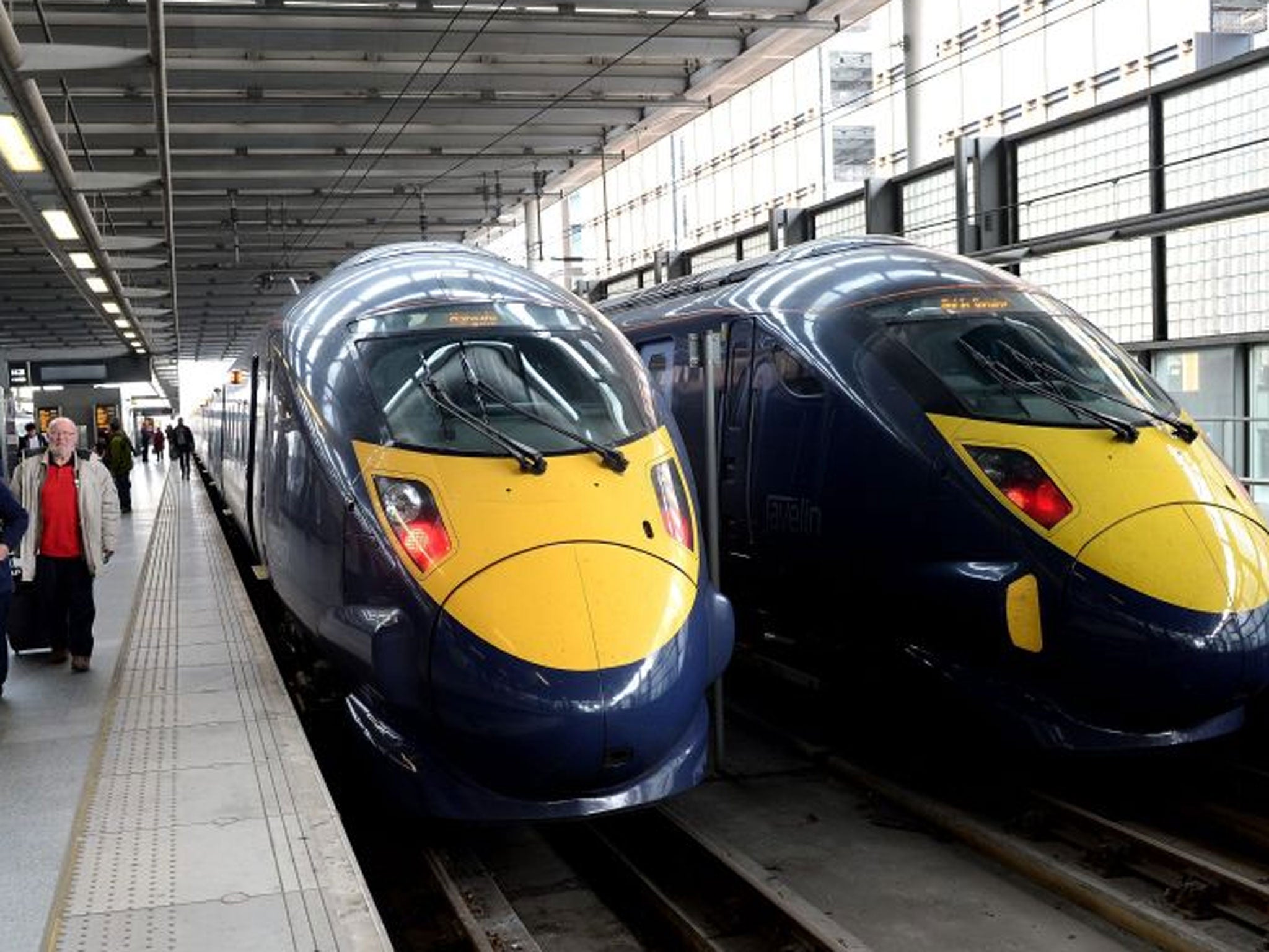 Hitachi's High Speed trains at St.Pancras International station in London, Britain 20 March 2014