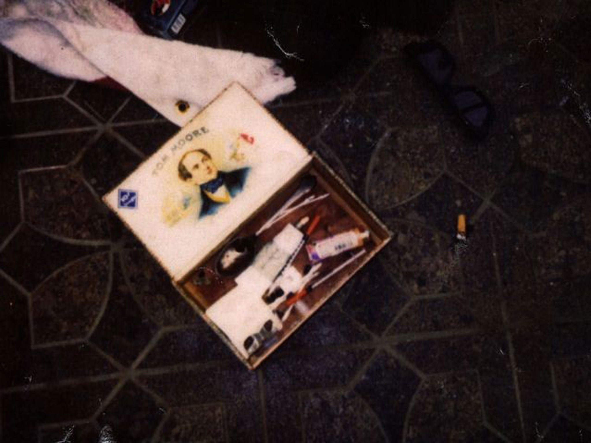 The images showed drug paraphernalia found at Cobain's home at the time of his death