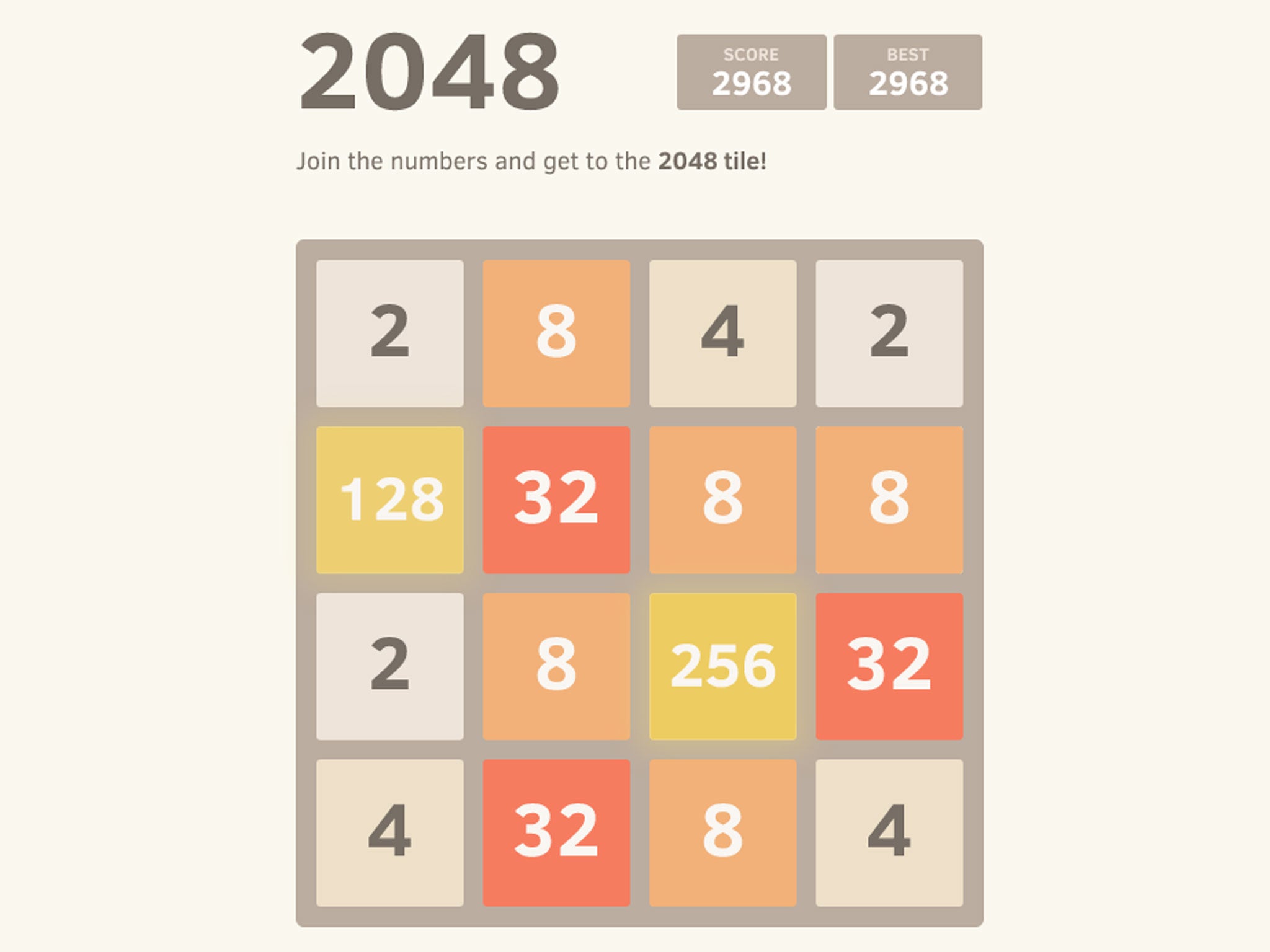 2048 online game