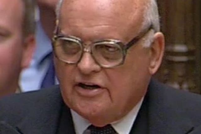 Britain's longest-serving MP Sir Peter Tapsell speaking in the House of Commons.