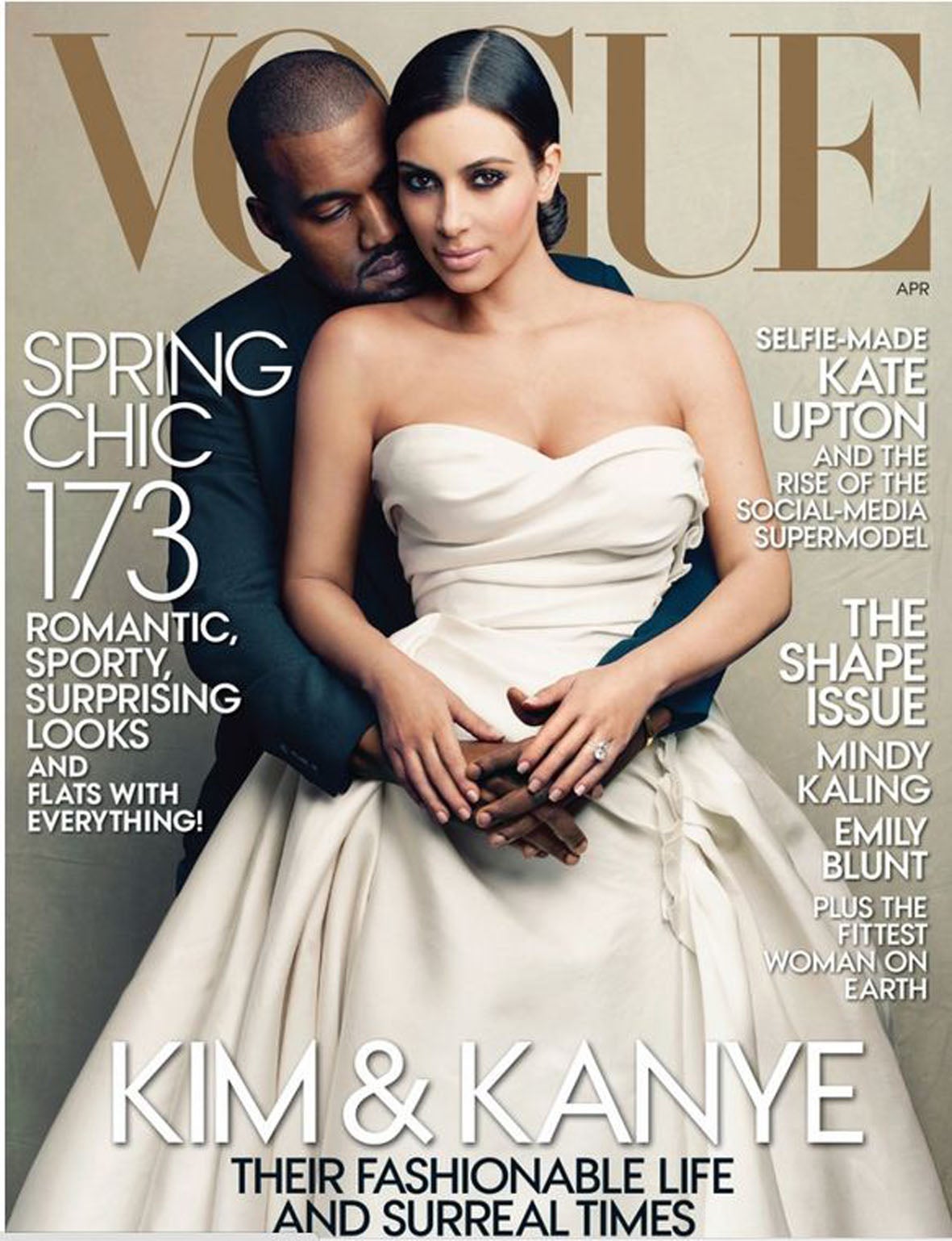 The cover in full, as shot by Annie Leibovitz for the April 2014 edition of Vogue US