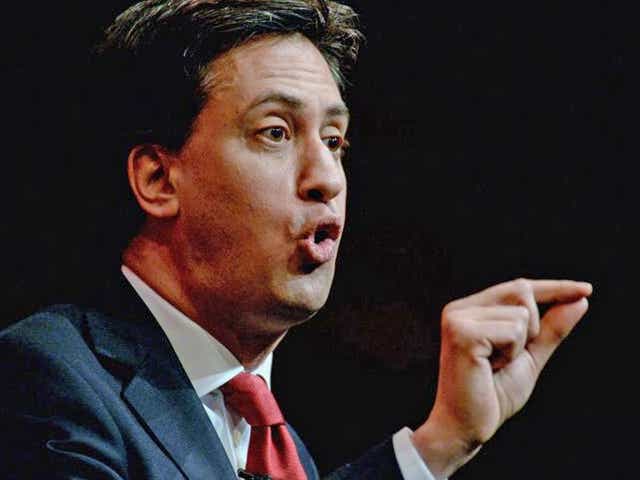 Ed Miliband, leader of the Labour Party gives his speech to the Scottish Labour conference on March 21, 2014 in Perth, Scotland