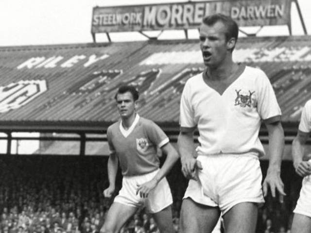 Calvin Palmer in action for Forest against Blackpool at Bloomfield
Road in 1961